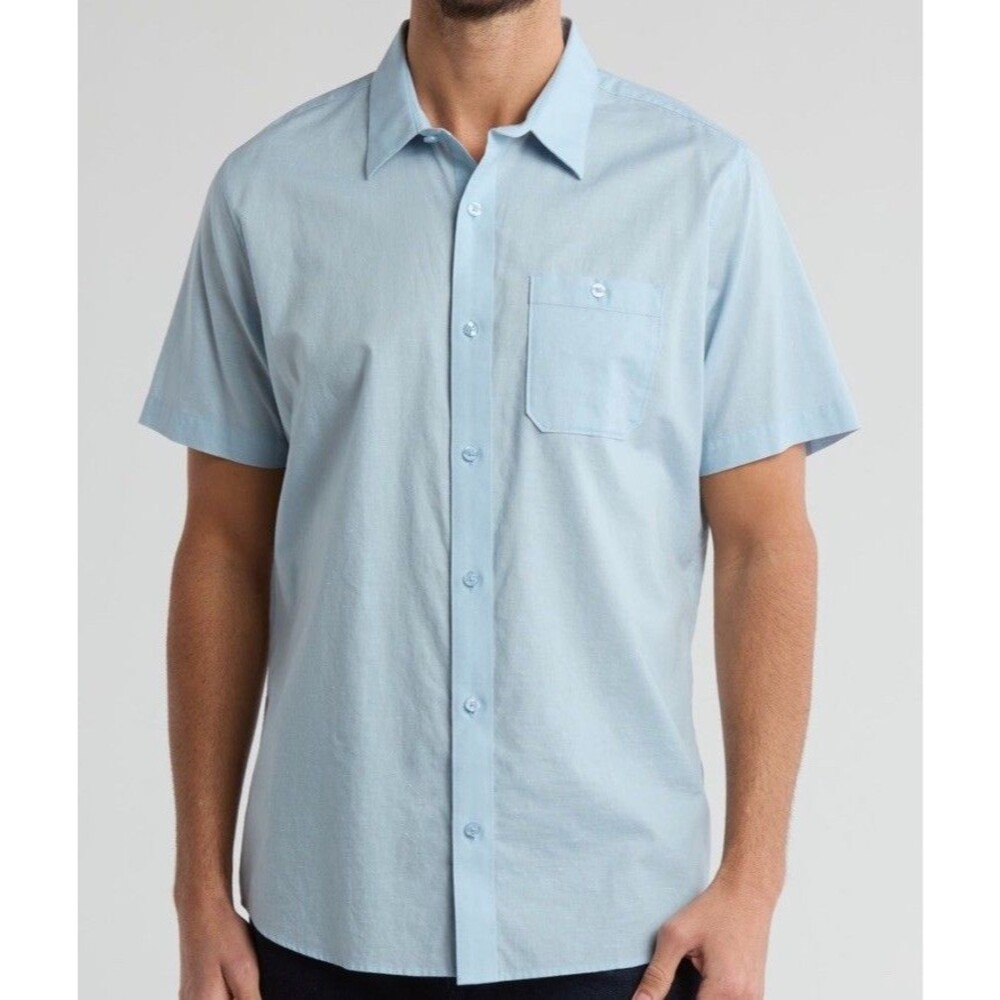 Travis Mathew Men’s Studebaker Short Sleeve Shirt Dream Blue 1M0475 Size XXL